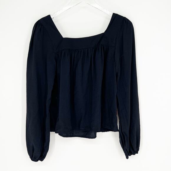 Abercrombie & Fitch Square Neck Blouse XS Black - Picture 3 of 6